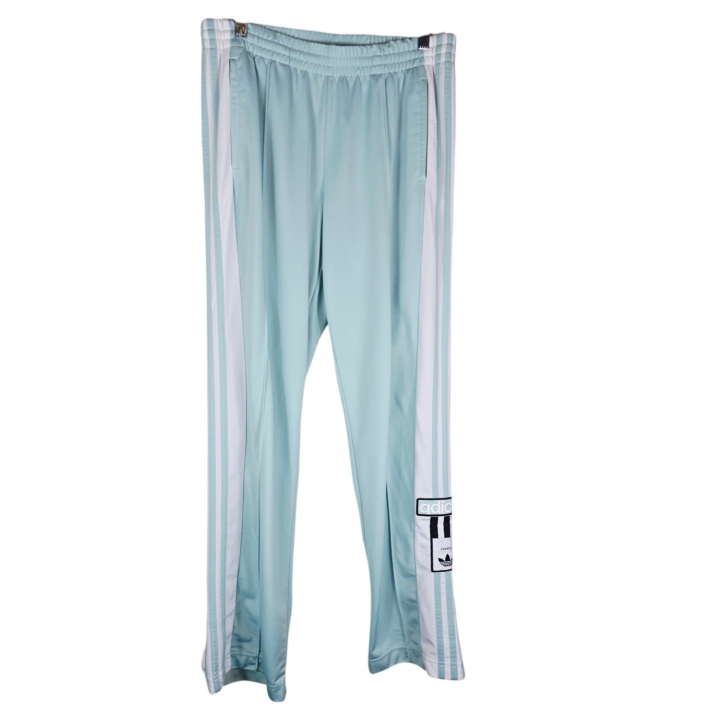 Adidas Mint White Strips Snap Sides Athletic Hiking Track Women's Pants M